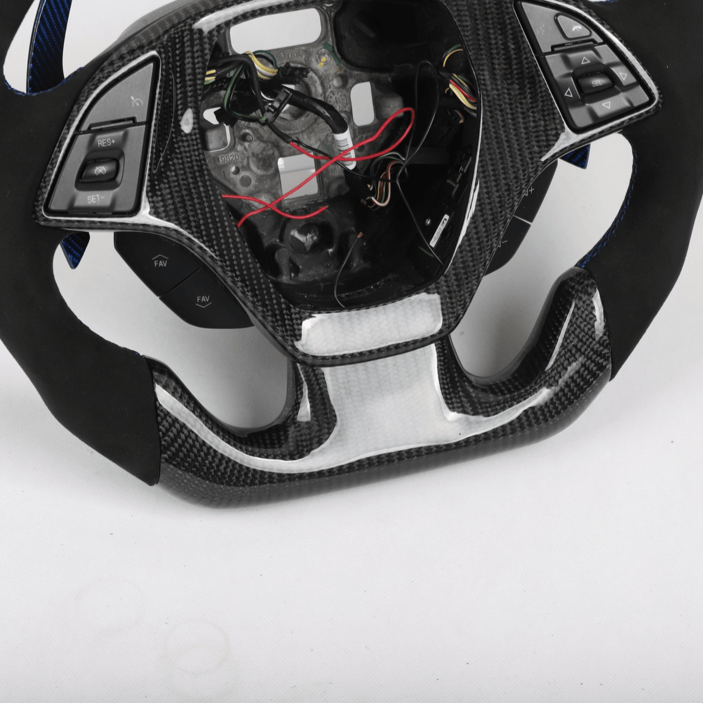 Full Carbon Fiber LED Steering Wheel with Alcantara Grips - Chevrolet Camaro (2016–2024) - Exotics Carbon Design