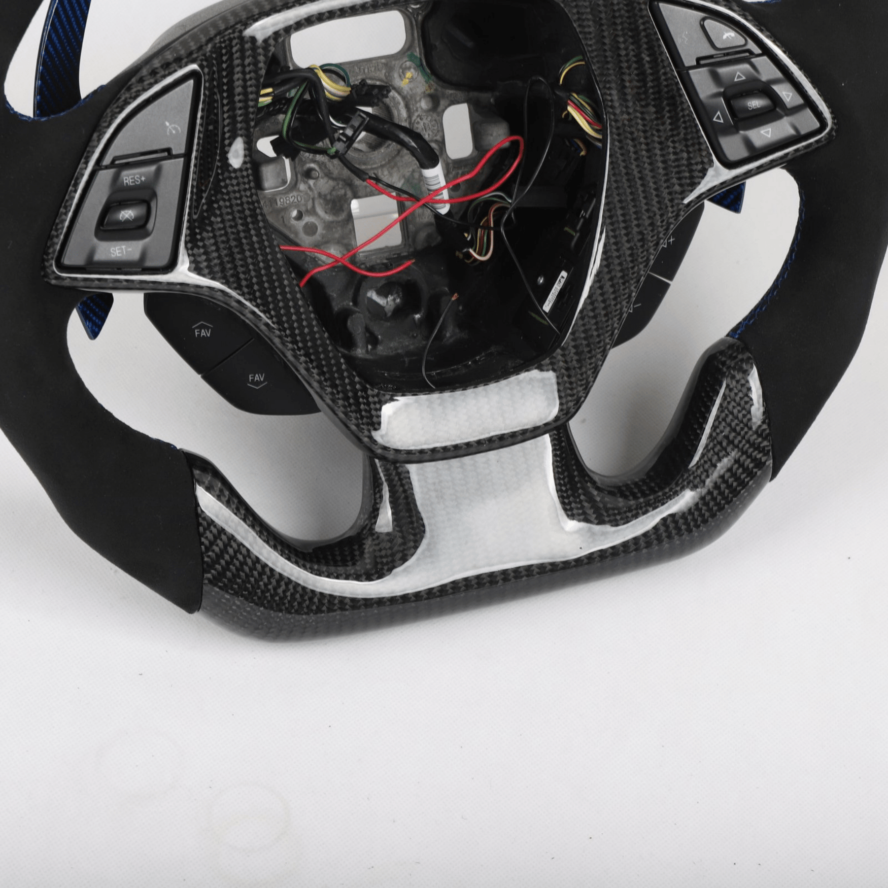 Full Carbon Fiber LED Steering Wheel with Alcantara Grips - Chevrolet Camaro (2016–2024) - Exotics Carbon Design