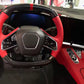 Carbon Fiber Steering Wheel with Red Leather – Chevrolet Corvette C8 (2020–2024) - Exotics Carbon Design