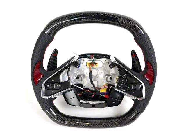 Carbon Fiber LED Steering Wheel with Leather – Chevrolet Corvette C8 (2020–2024) - Exotics Carbon Design