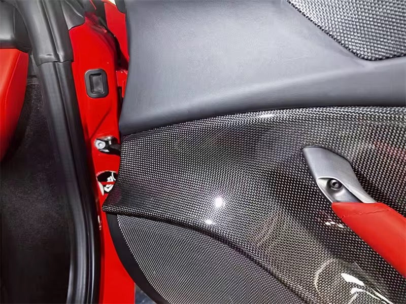 Z-Art Style Carbon Fiber Interior Door Panels – Ferrari 488 (2015+) - Exotics Carbon Design