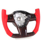 Red Carbon Fiber F1-Style Steering Wheel with Red Leather – Tesla Model Y (2020–2023) - Exotics Carbon Design