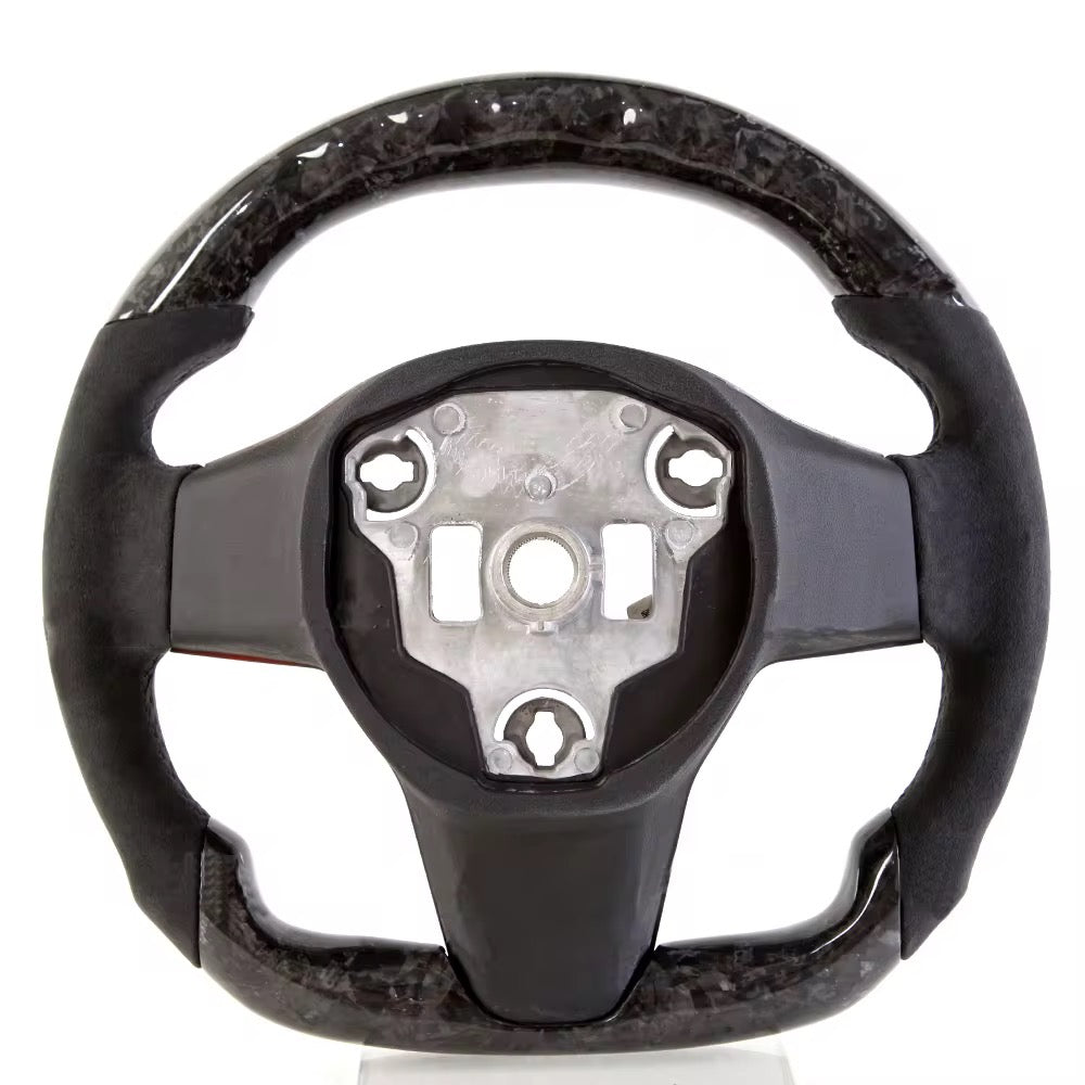 Forged Carbon Race Inspired Steering Wheel with LED RPM Display – Tesla Model 3 / Model Y (2017–2023) - Exotics Carbon Design