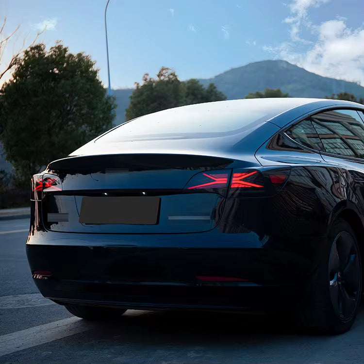 X-Shaped Custom LED Taillights – Tesla Model 3 (2017–2023) - Exotics Carbon Design