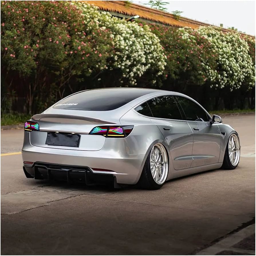 RGB X-Shaped Colorful LED Taillights – Tesla Model 3 (2018–2022) - Exotics Carbon Design