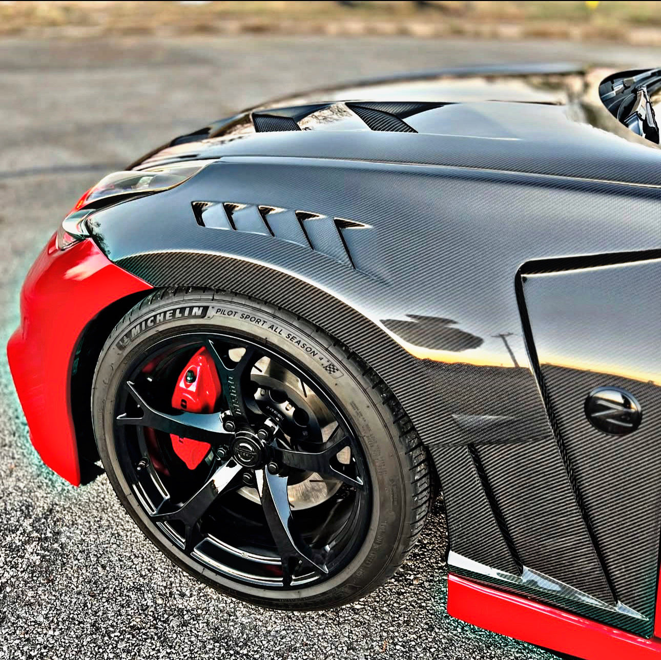 Carbon Fiber RS-1 Style Front Side Fenders - Nissan 370Z (2009–2020) - Exotics Carbon Design