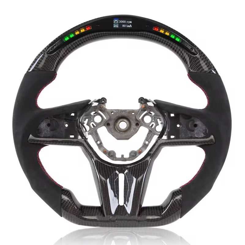 Carbon Fiber & Alcantara LED Steering Wheel - Nissan GT-R R35 (2017–2024) - Exotics Carbon Design