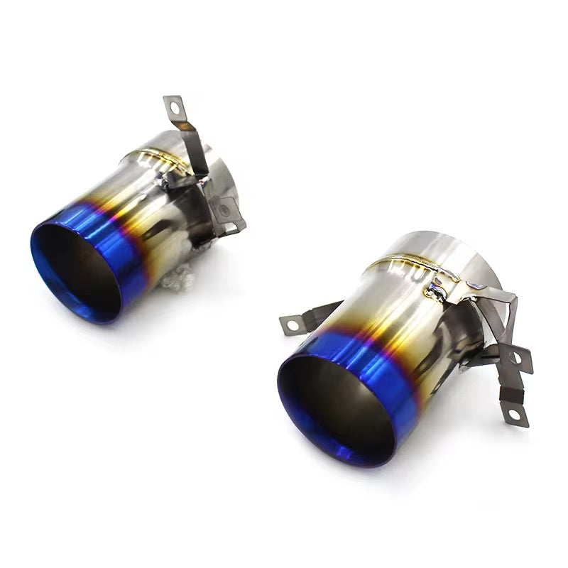 Race Style Titanium Burnt Exhaust Tips - Lamborghini Huracán EVO - Exotics Carbon Design