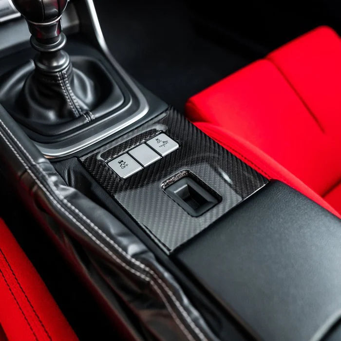 Carbon Fiber Center Console Cover for Toyota GR86 / Subaru BRZ (2022–2025) - Exotics Carbon Design