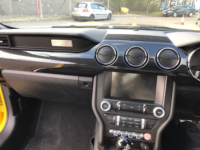 Carbon Fiber Center Dashboard Trim - Ford Mustang (2015–2022) - Exotics Carbon Design