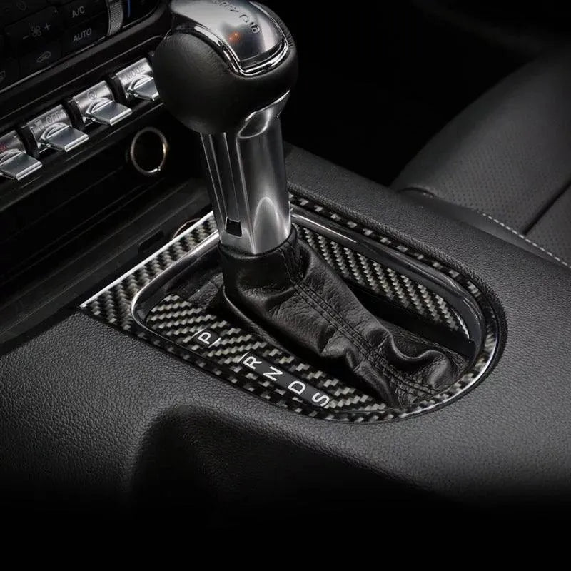 Carbon Fiber Gear Shift Box Cover Trim - Ford Mustang (2015–2021) - Exotics Carbon Design