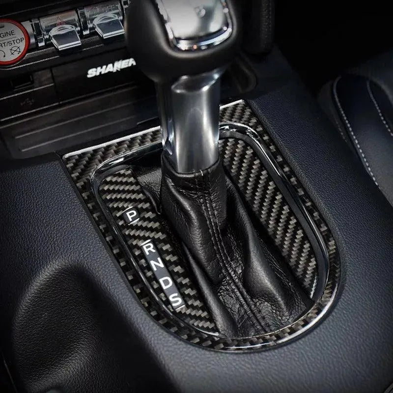Carbon Fiber Gear Shift Box Cover Trim - Ford Mustang (2015–2021) - Exotics Carbon Design