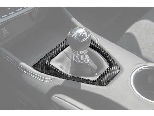 Carbon Fiber Gear Shift Panel Cover Trim - Ford Mustang (2024+) - Exotics Carbon Design