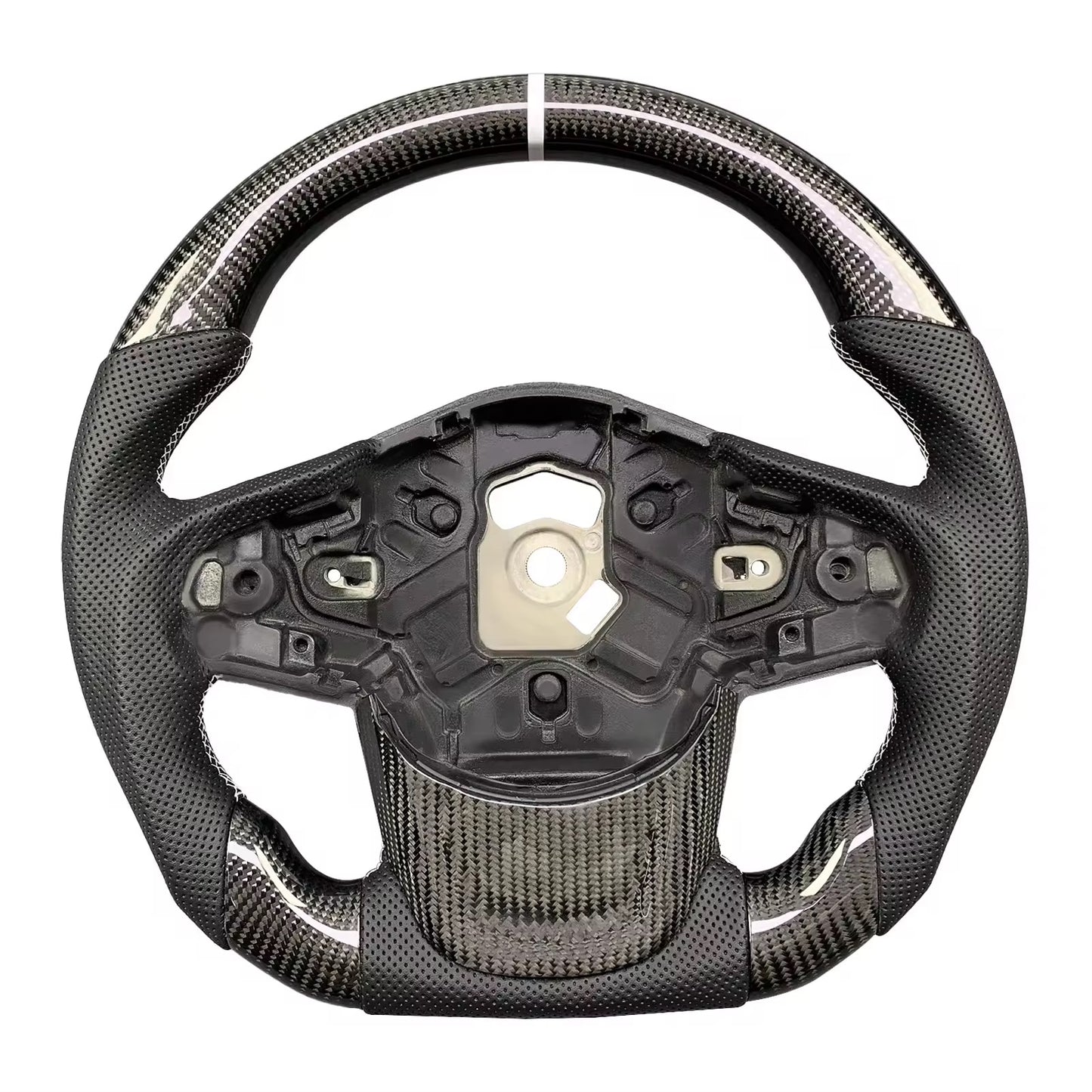 Carbon Fiber & Leather Steering Wheel - Toyota GR Supra A90 / A91 (2020–2025) - Exotics Carbon Design