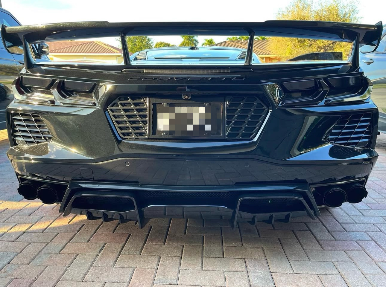 Gloss Black Rear Diffuser – Chevrolet Corvette C8 (2020–2024) - Exotics Carbon Design