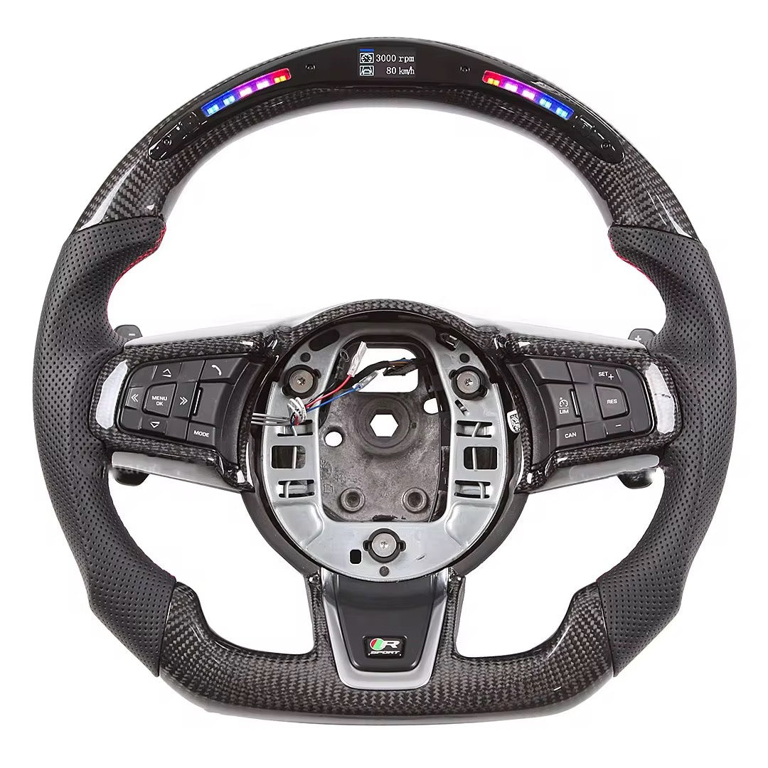 Carbon Fiber Steering Wheel with LED Shift Lights – Jaguar F-Type (2014–2020) - Exotics Carbon Design