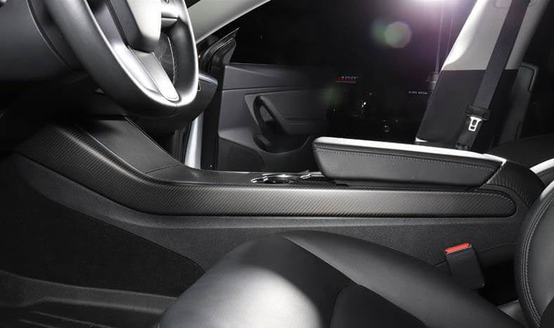 Carbon Fiber Center Console Side Panels Premium Interior Upgrade – Tesla Model 3/Y (Gen 2) - Exotics Carbon Design