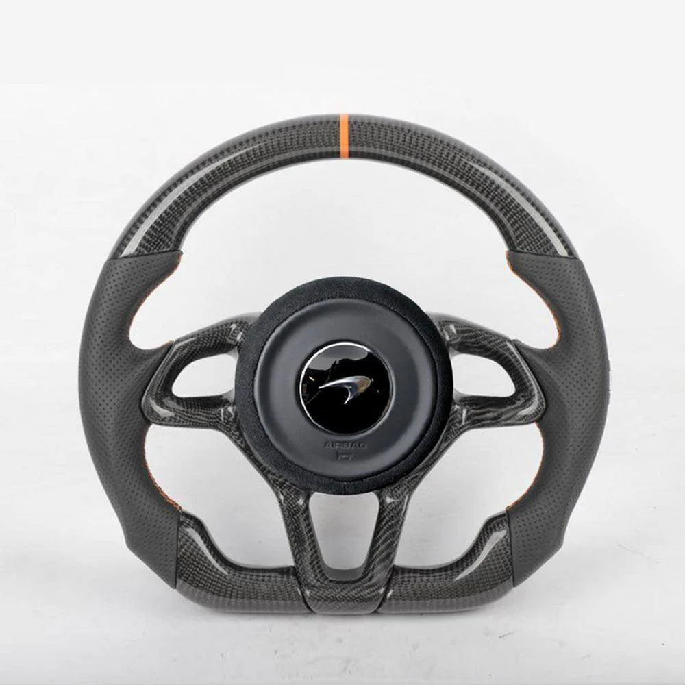 Carbon Fiber & Leather Steering Wheel - McLaren 720S (2017–2023) - Exotics Carbon Design