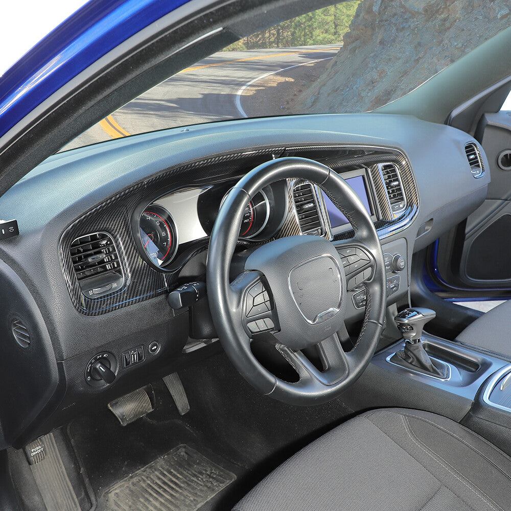 Carbon Fiber Center Console Interior Trim – Dodge Charger (2015–2023) - Exotics Carbon Design