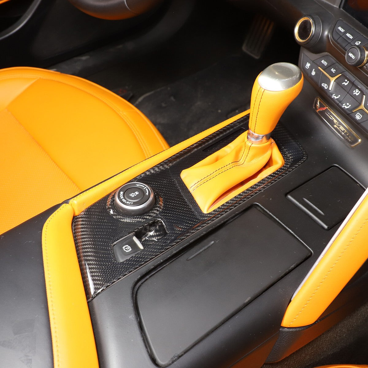 Carbon Fiber Center Console Gear Shift Panel – Chevrolet Corvette C7 (2014–2019) - Exotics Carbon Design