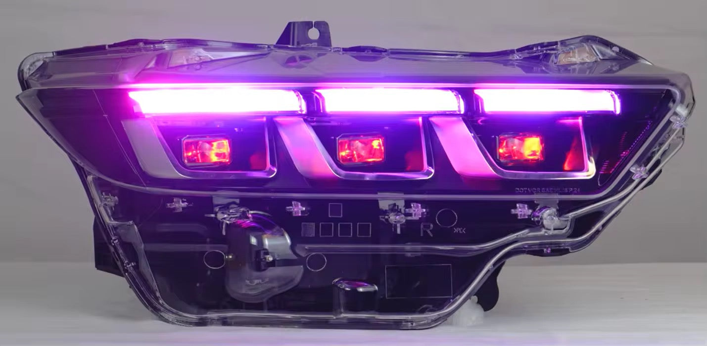 Archaic Colorful DRL Front Light with RGB Animation – Ford Mustang 2024+ - Exotics Carbon Design