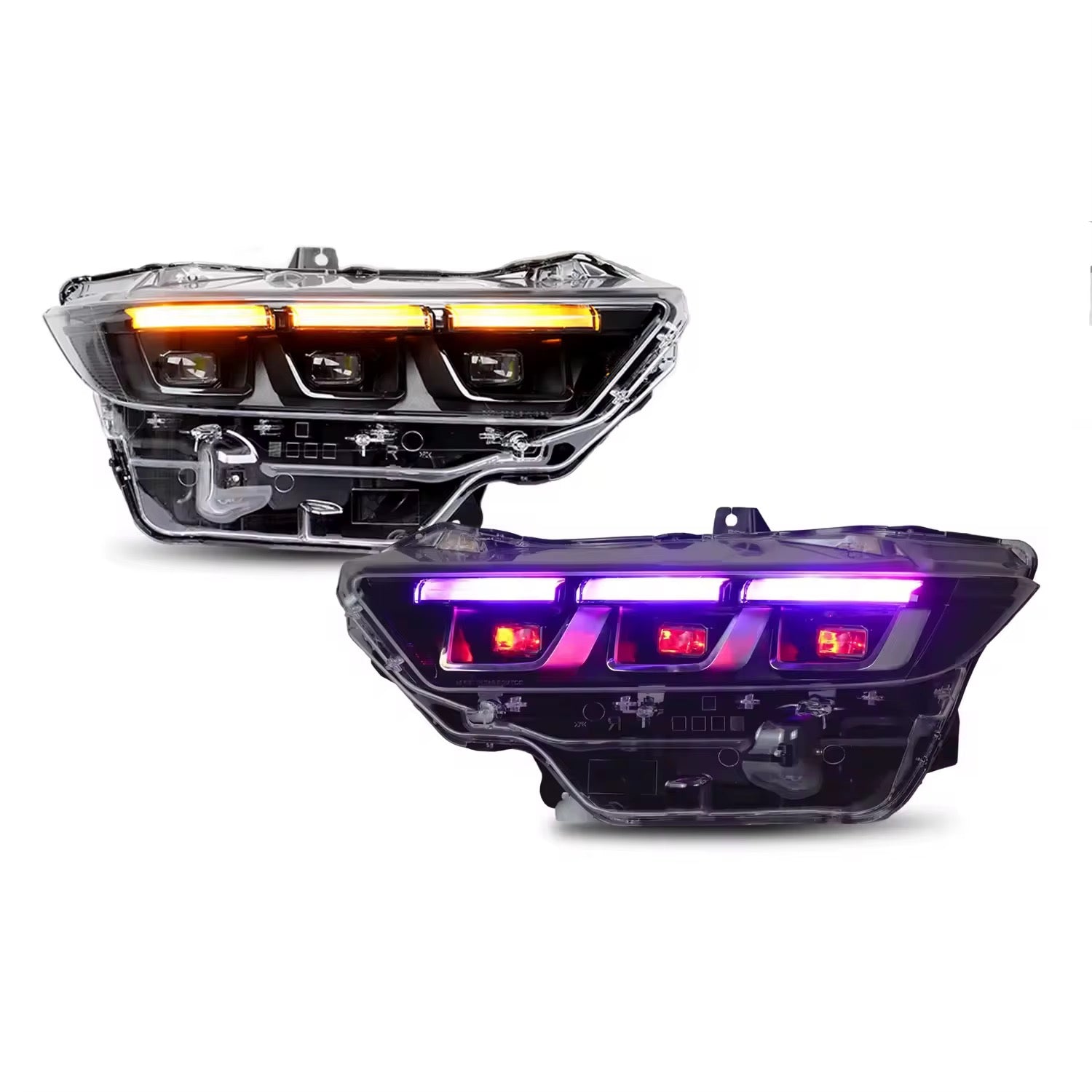 Archaic Colorful DRL Front Light with RGB Animation – Ford Mustang 2024+ - Exotics Carbon Design
