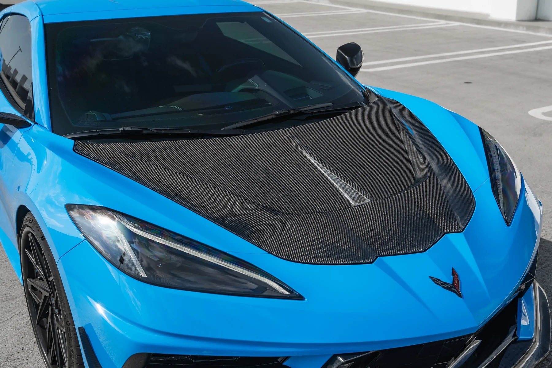ZR1 Style Vented Carbon Fiber Front Hood - For Corvette C8 (2020–2025) - Exotics Carbon Design