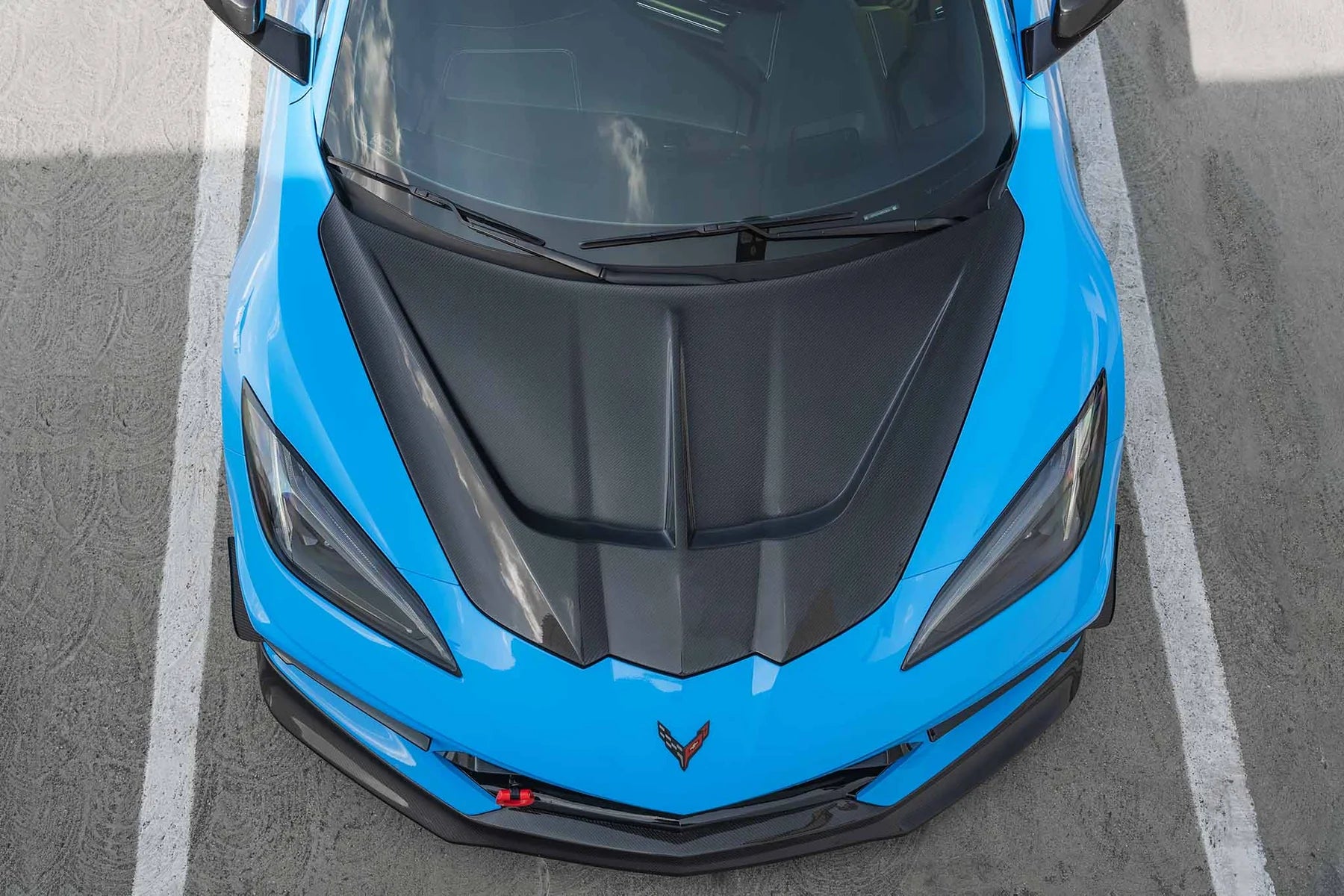 ZR1 Style Vented Carbon Fiber Front Hood - For Corvette C8 (2020–2025) - Exotics Carbon Design