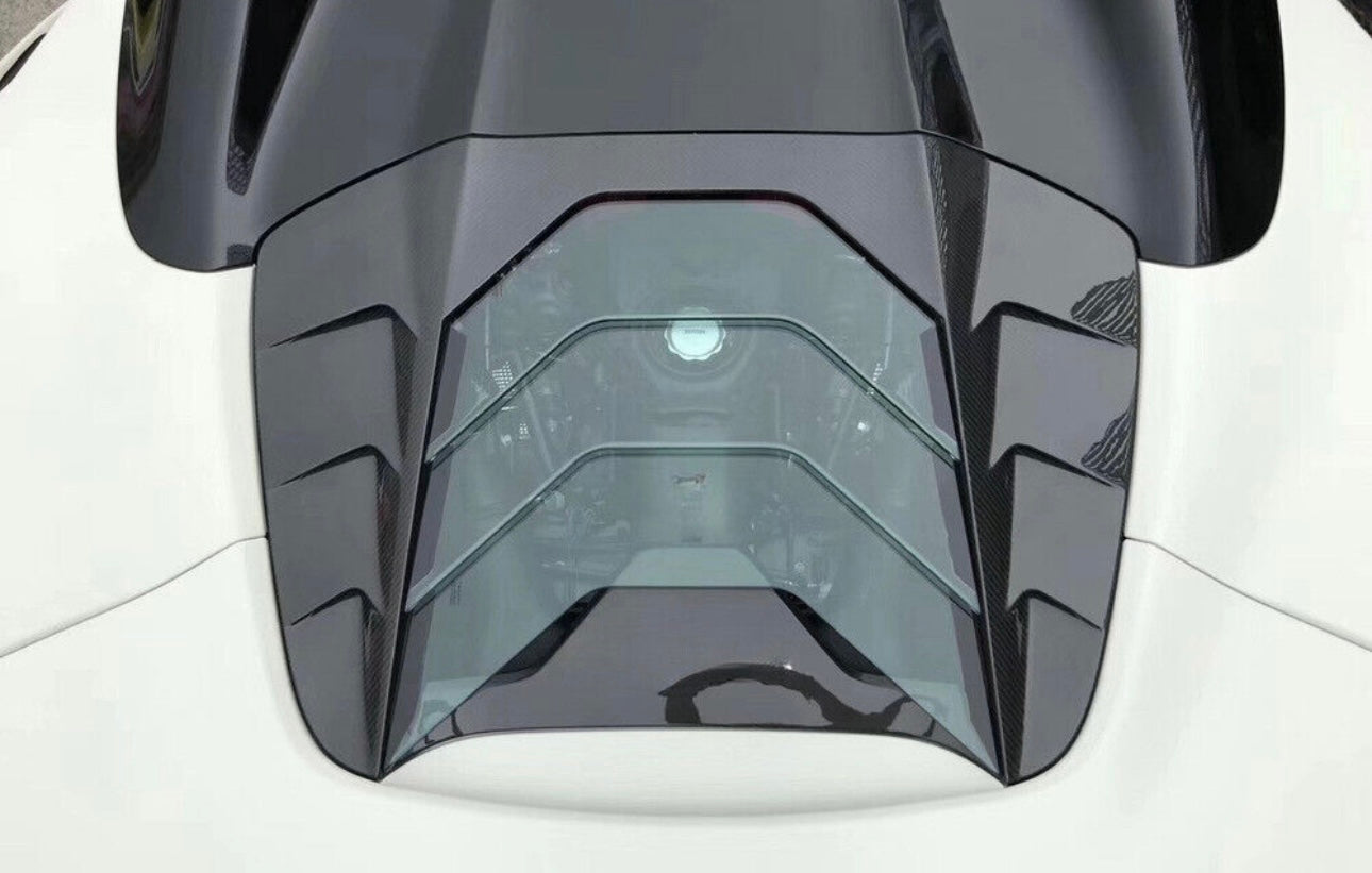 Ferrari 488 Spyder - Carbon Fiber Rear Engine-Show Compartment Cover - Exotics Carbon Design