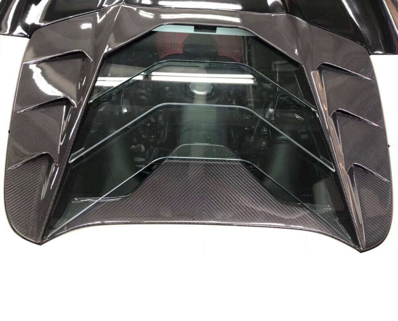 Ferrari 488 Spyder - Carbon Fiber Rear Engine-Show Compartment Cover - Exotics Carbon Design