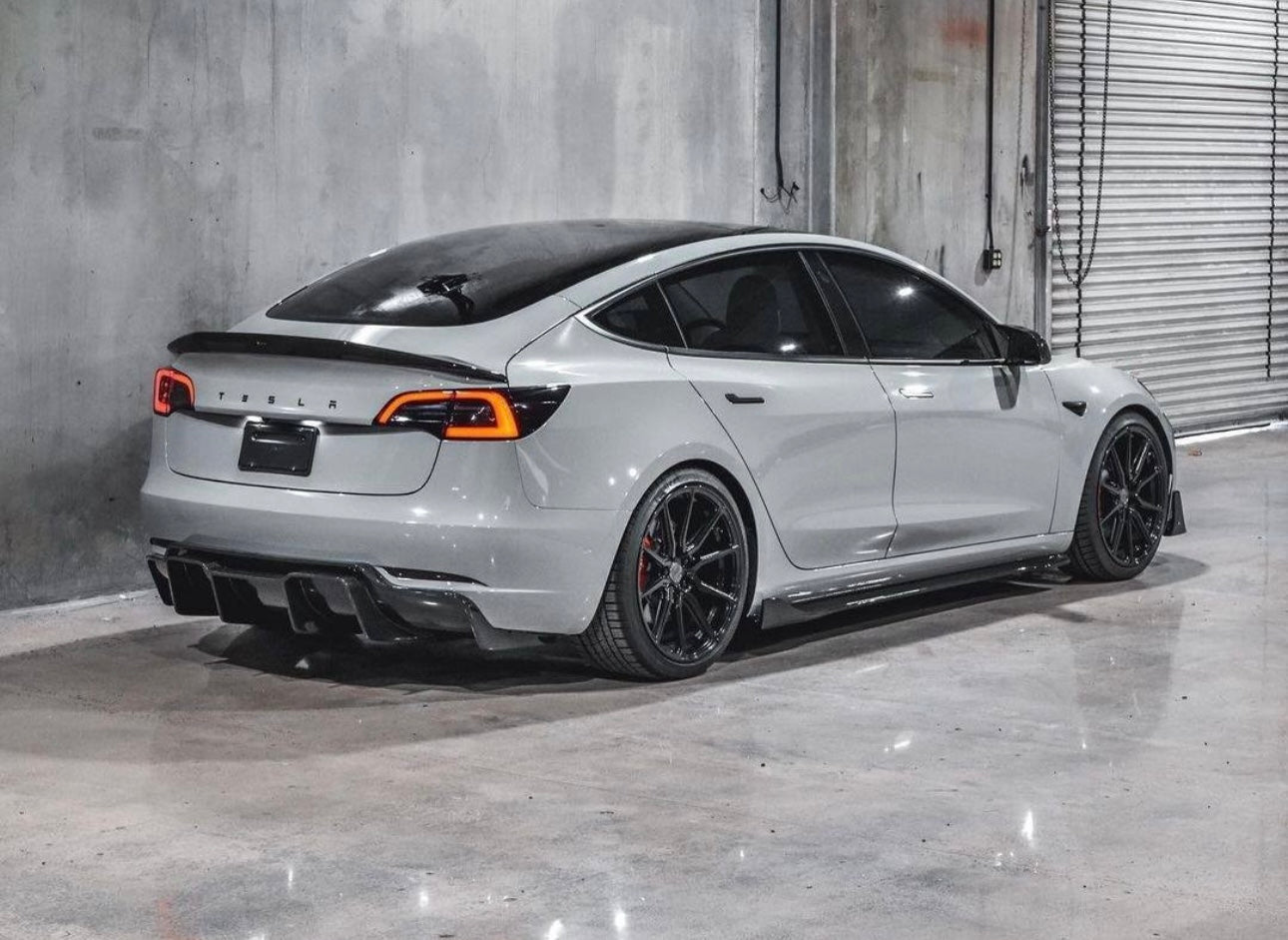 Tesla Model 3 - Gloss Black Full Body Kit - Exotics Carbon Design