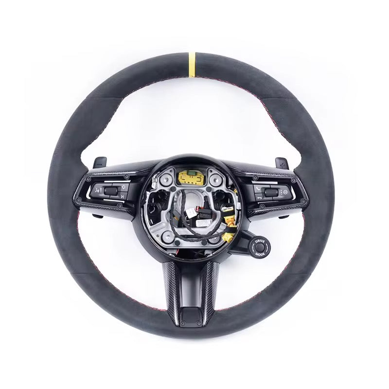 Porsche 911 (992 Gen) (2020–2024) Alcantara & Carbon Fiber Track Inspired Steering Wheel - Exotics Carbon Design