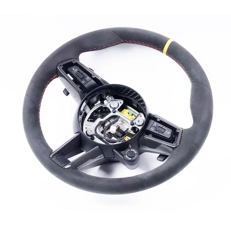 Porsche 911 (992 Gen) (2020–2024) Alcantara & Carbon Fiber Track Inspired Steering Wheel - Exotics Carbon Design