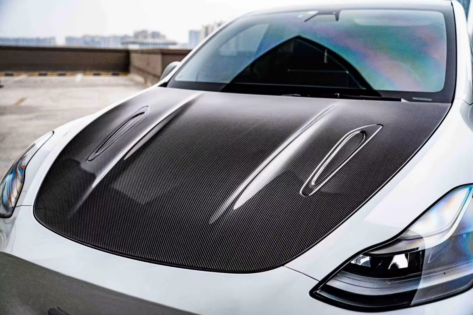 Tesla Model Y Carbon Fiber Hood – Lightweight Sport Performance Upgrade for 2020–2024 - Exotics Carbon Design