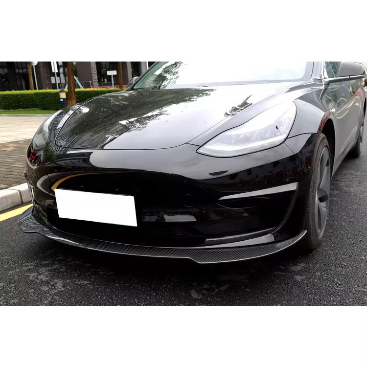 Tesla Model 3 (2017-2023) Carbon Fiber Front Lip - Exotics Carbon Design