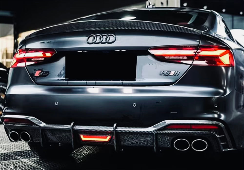 Audi A5 / S5 (2020-2023) - Audi Motorsport Style Carbon Fiber Rear Diffuser - Exotics Carbon Design