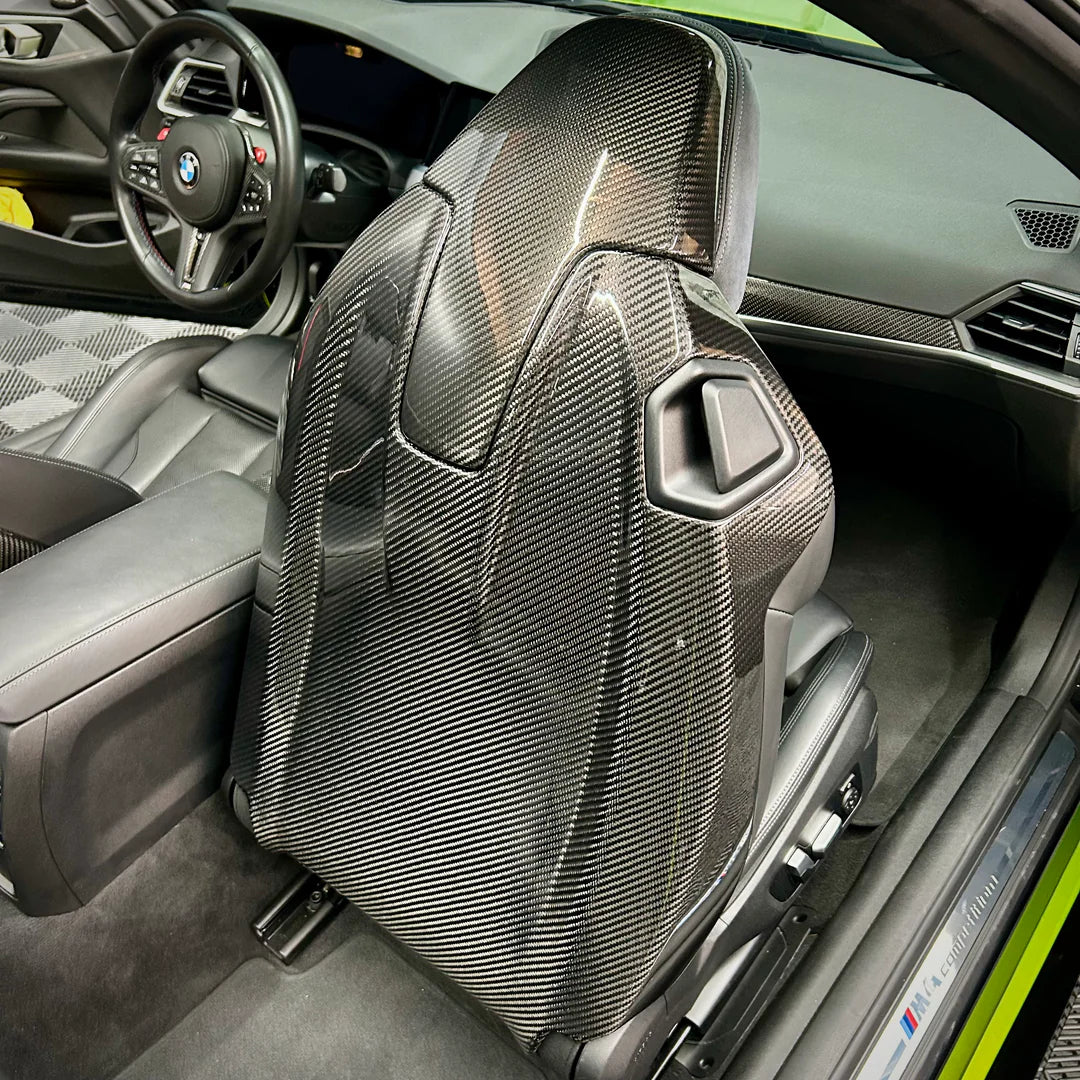 BMW M3 G80 / M4 G82 G83 - Carbon Fiber Seat Covers - Exotics Carbon Design