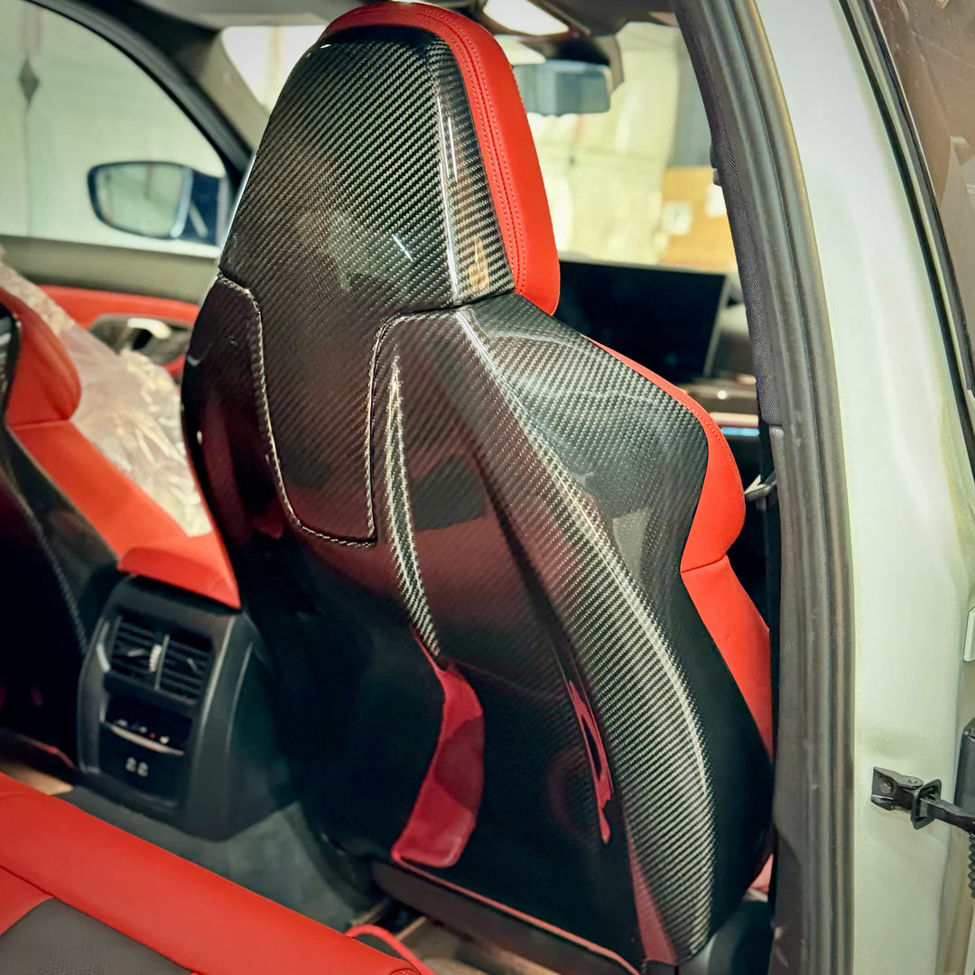 BMW M3 G80 / M4 G82 G83 - Carbon Fiber Seat Covers - Exotics Carbon Design