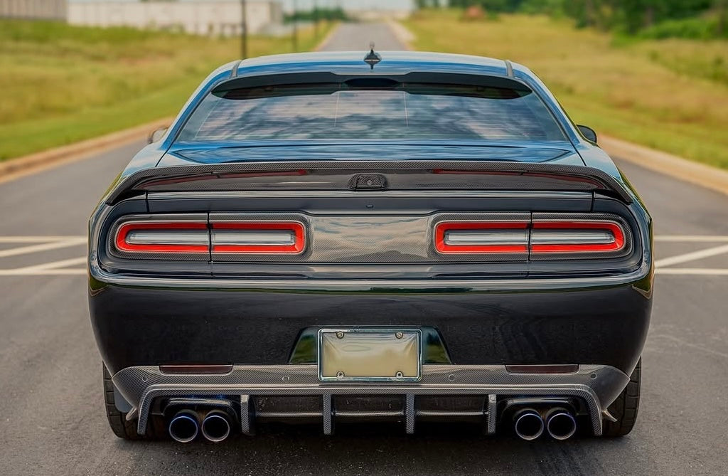 Dodge Challenger (2015-2023) - Hellcat Style Carbon Fiber Rear Diffuser - Exotics Carbon Design