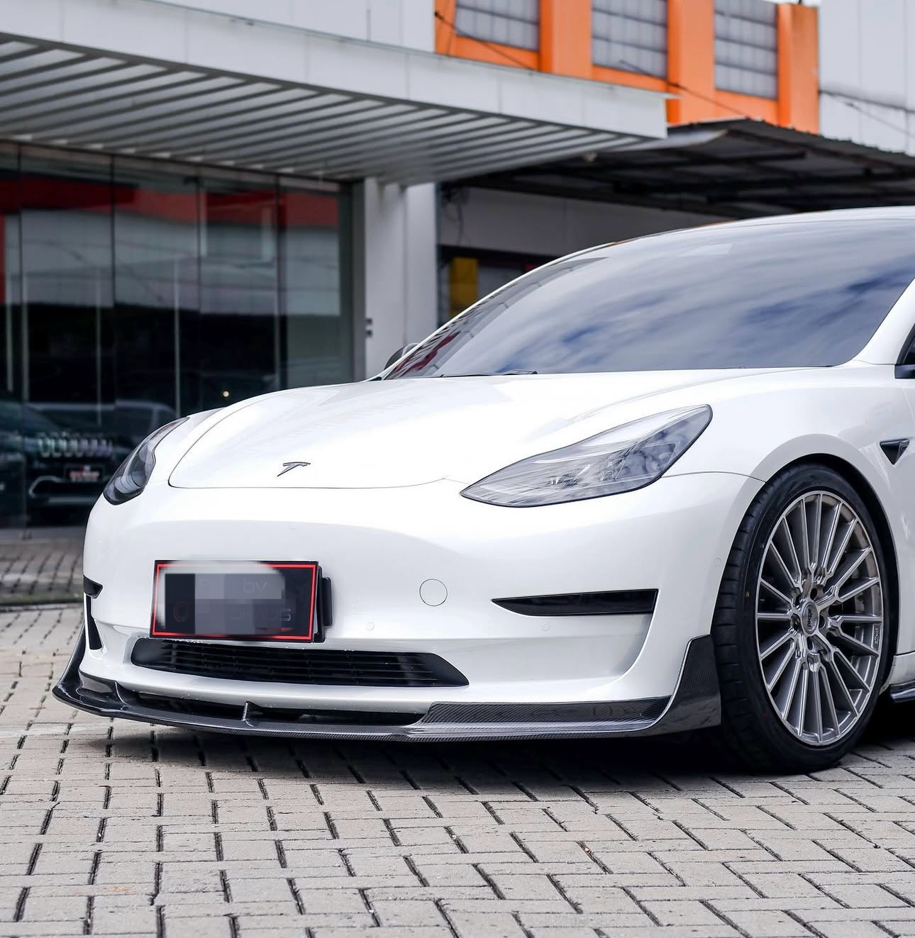 Tesla Model 3 (2017-2023) - Carbon Fiber Front Bumper Lip - Exotics Carbon Design