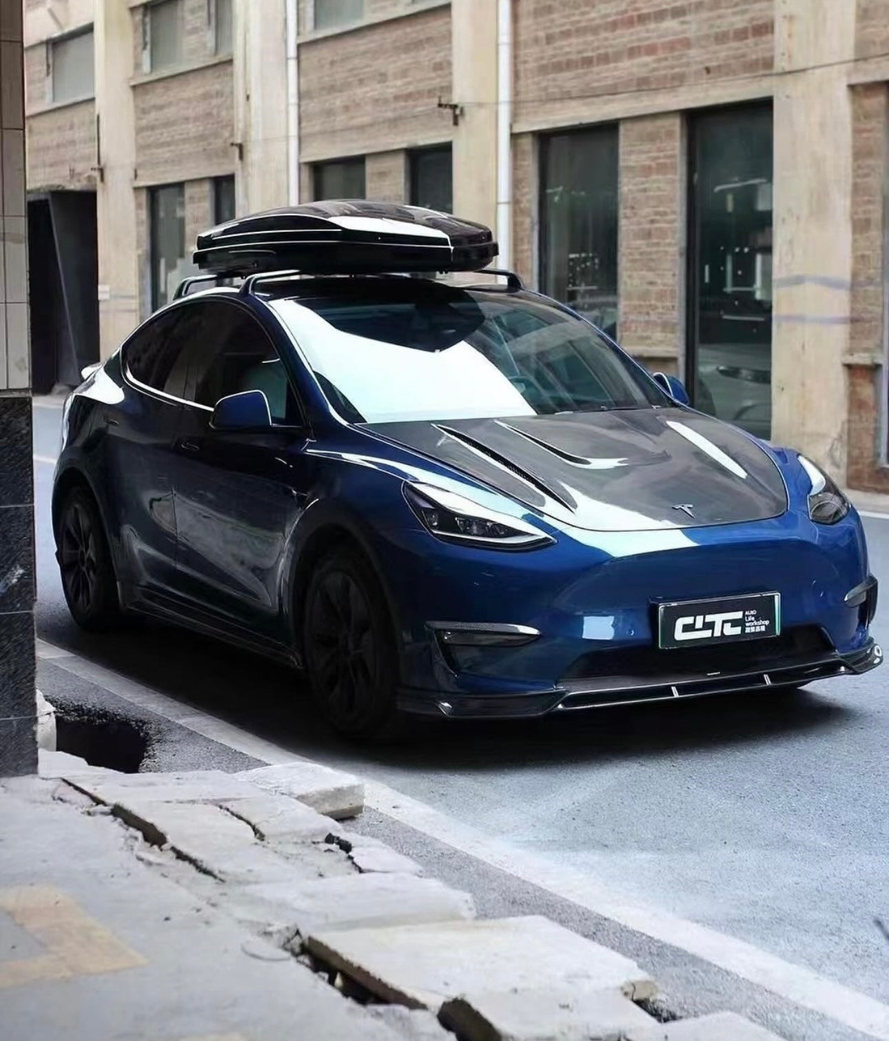 Tesla Model Y Carbon Fiber Front Lip – Exotic Design Upgrade for 2020–2024 - Exotics Carbon Design