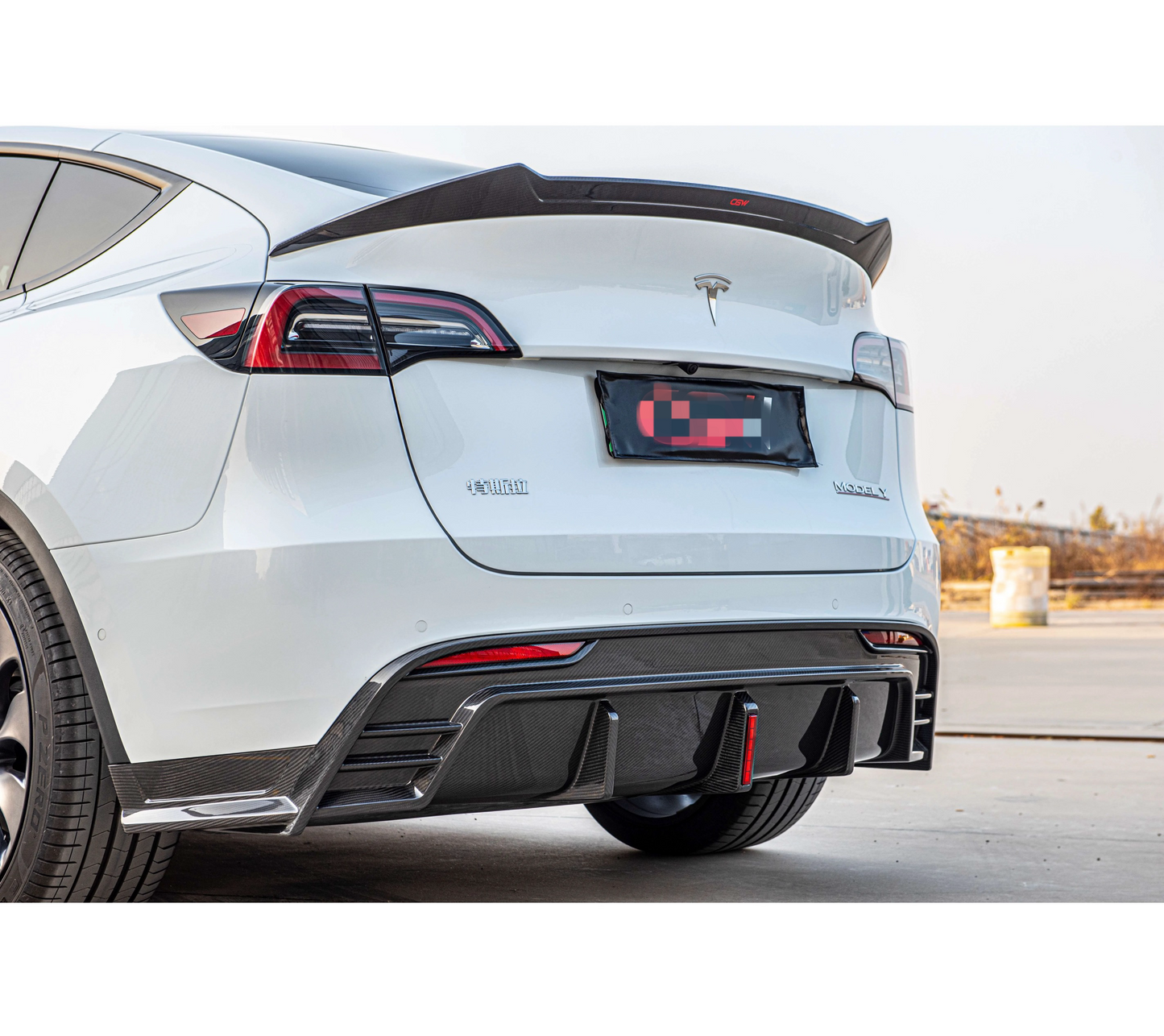 Tesla Model Y (2020-2024) - Carbon Fiber Rear Diffuser - Exotics Carbon Design