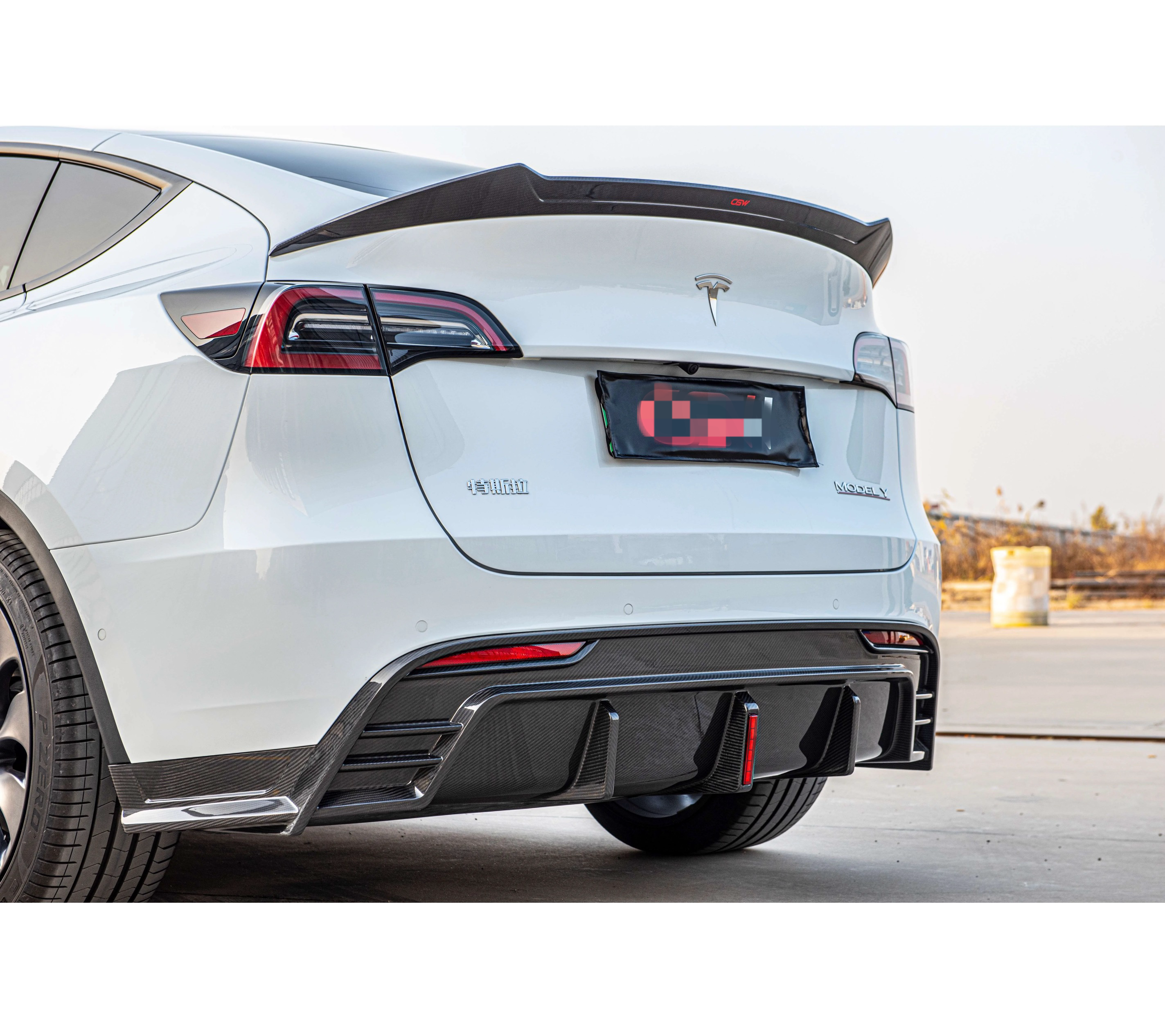 Tesla Model Y (2020-2024) - Carbon Fiber Rear Diffuser - Exotics Carbon Design
