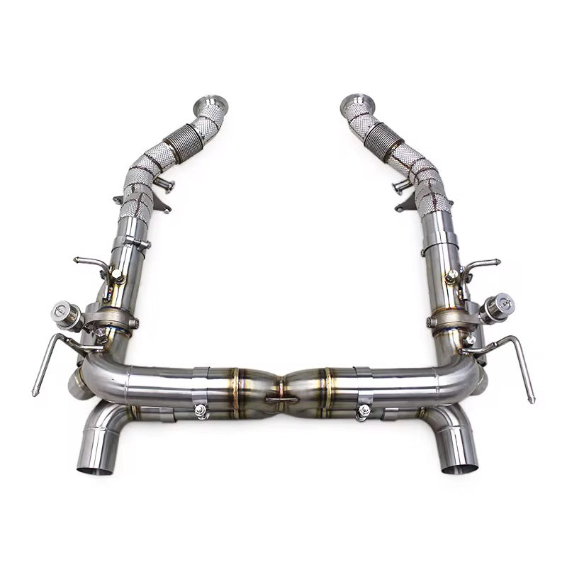 Ferrari F8 Tributo - Exotic Design Stainless Steel Rear Exhaust System - Exotics Carbon Design