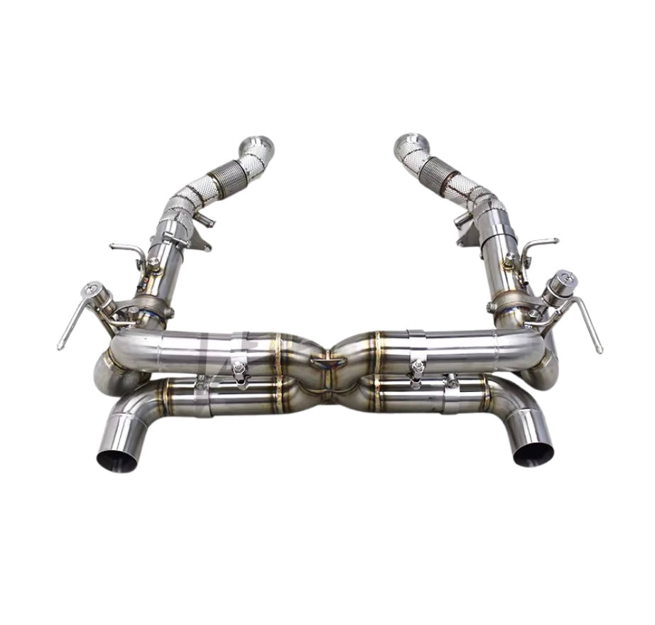 Ferrari F8 Tributo - Exotic Design Stainless Steel Rear Exhaust System - Exotics Carbon Design