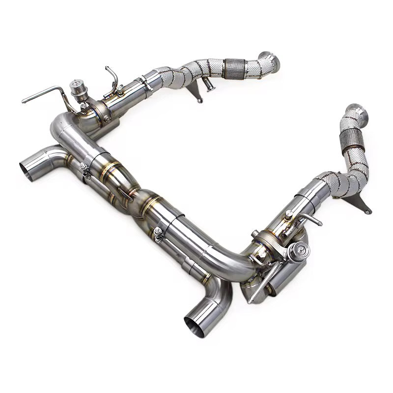 Ferrari F8 Tributo - Exotic Design Stainless Steel Rear Exhaust System - Exotics Carbon Design
