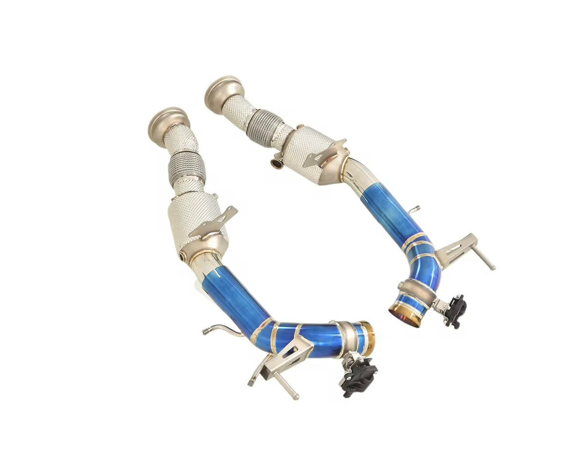 Ferrari 296 GTB - Exotic Design Muffler Tip Pipes with Downpipes - Exotics Carbon Design