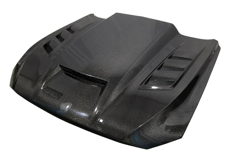 2015–2017 Ford Mustang - Saleen Style Vented Carbon Fiber Front Hood - Exotics Carbon Design