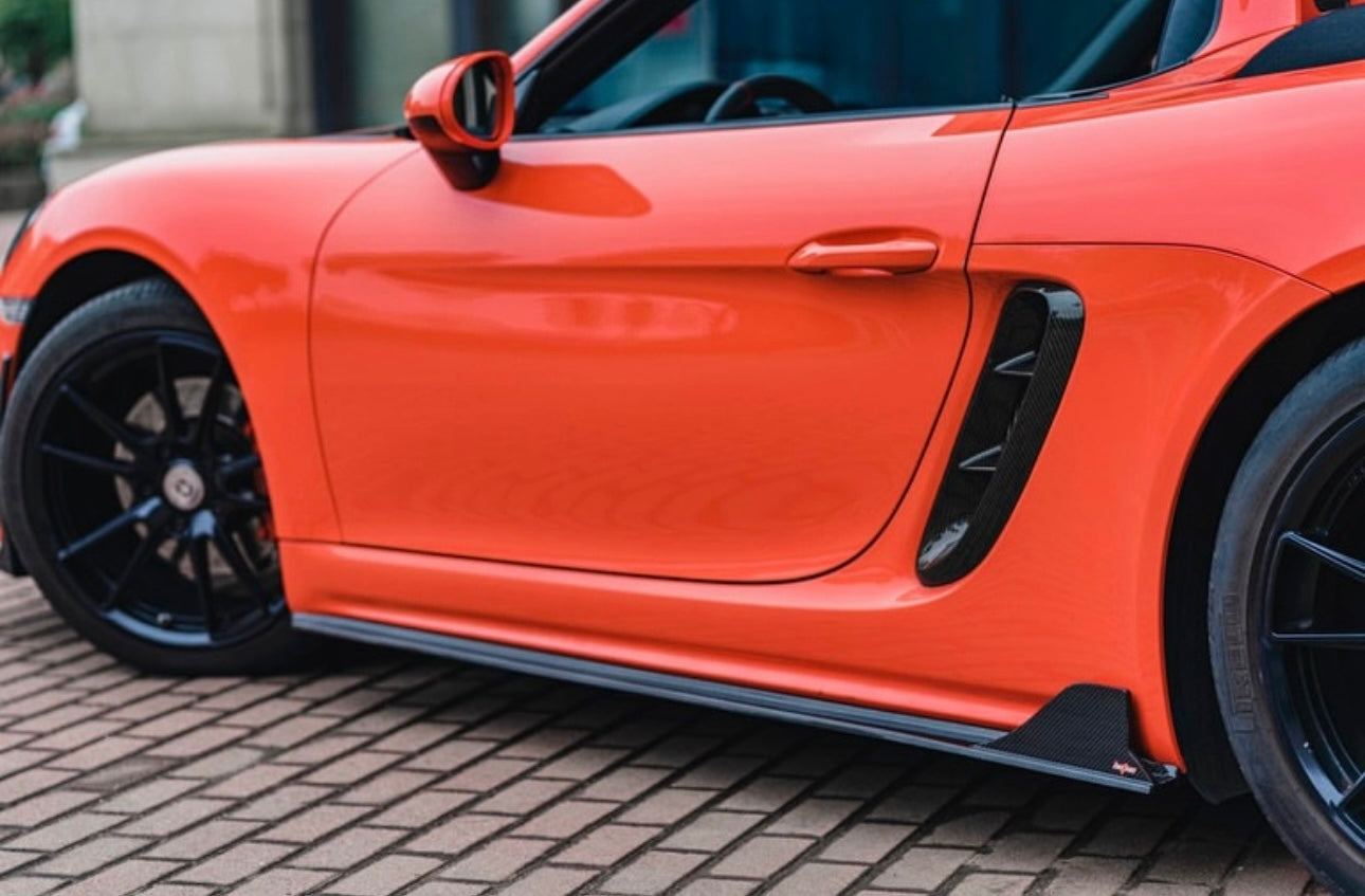 Race Style Carbon Fiber Side Skirts - Porsche 718 Boxster (2017–2022) - Exotics Carbon Design