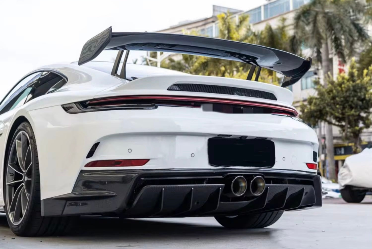 Carbon Fiber Rear Bottom Diffuser - Porsche 911 GT3 (992) - Exotics Carbon Design